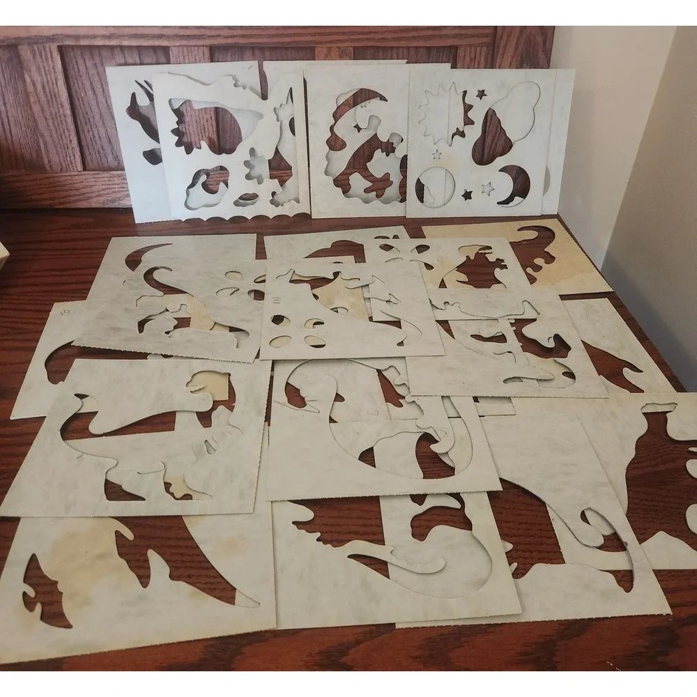 Vintage‎ Trend Dinosaurs & Prehistoric Stencils Shapes Stencils 1986